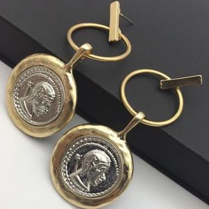 Gold plated coins earrings